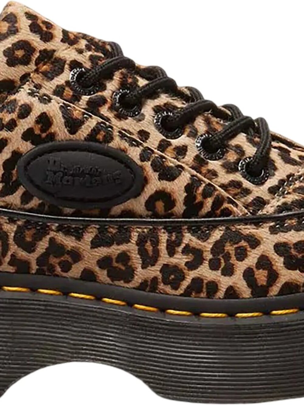 Dr. Martens Buzz 5 Eye Shoes Womens 11 Leopard Print Faux Fur Platform Oxfords - Picture 14 of 16
